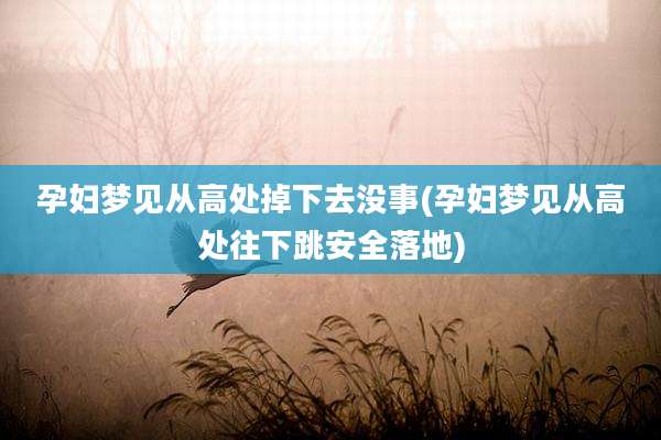 孕妇梦见从高处掉下去没事(孕妇梦见从高处往下跳安全落地)