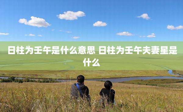 日柱为壬午是什么意思 日柱为壬午夫妻星是什么