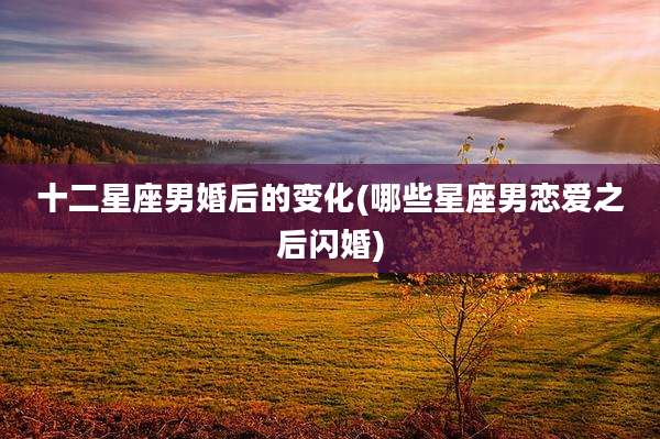 十二星座男婚后的变化(哪些星座男恋爱之后闪婚)