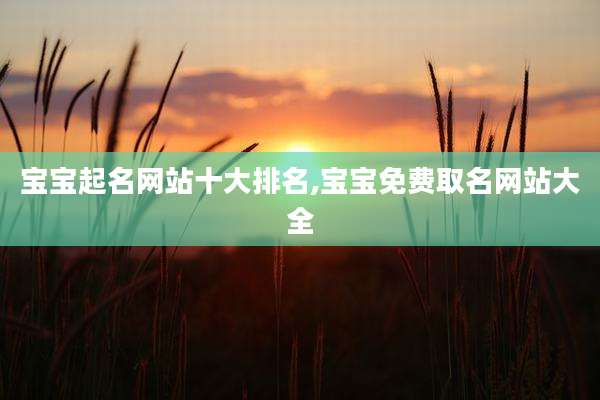 宝宝起名网站十大排名,宝宝免费取名网站大全