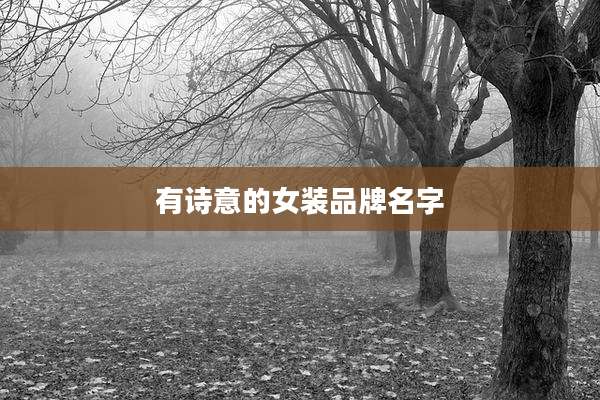 有诗意的女装品牌名字