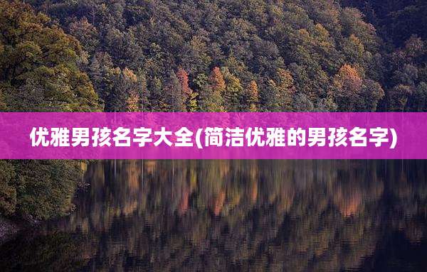 优雅男孩名字大全(简洁优雅的男孩名字)