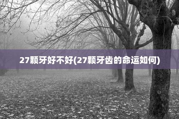 27颗牙好不好(27颗牙齿的命运如何)
