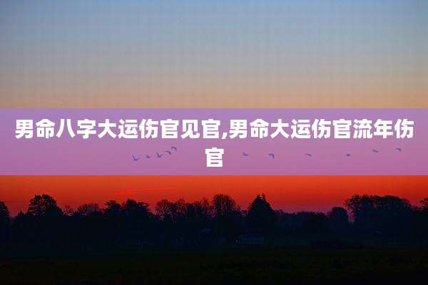男命八字大运伤官见官,男命大运伤官流年伤官