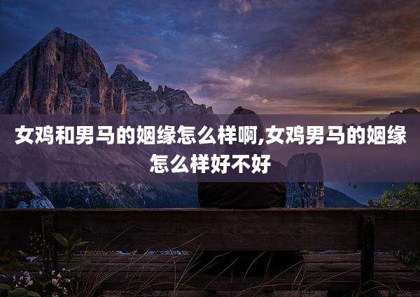 女鸡和男马的姻缘怎么样啊,女鸡男马的姻缘怎么样好不好