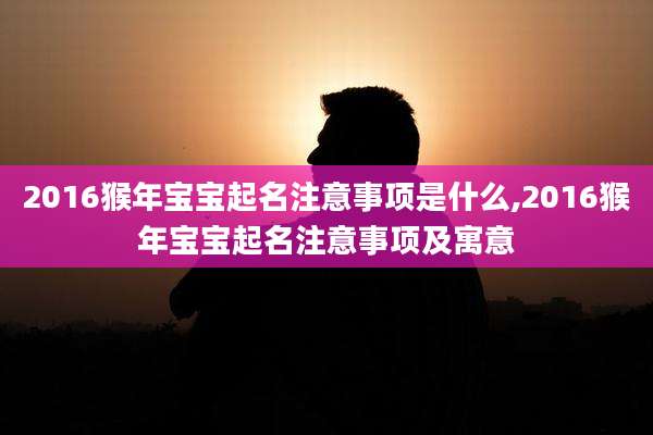 2016猴年宝宝起名注意事项是什么,2016猴年宝宝起名注意事项及寓意