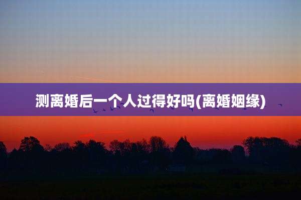 测离婚后一个人过得好吗(离婚姻缘)
