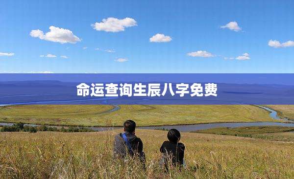 命运查询生辰八字免费