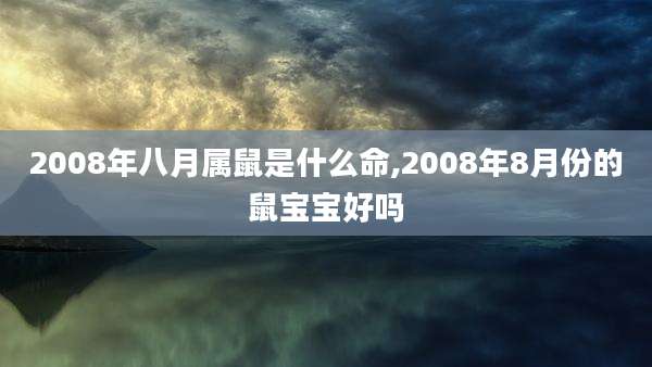 2008年八月属鼠是什么命,2008年8月份的鼠宝宝好吗
