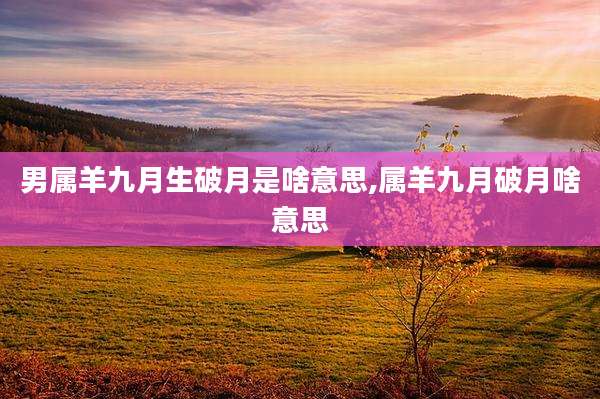 男属羊九月生破月是啥意思,属羊九月破月啥意思