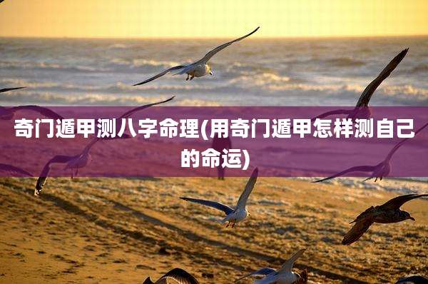 奇门遁甲测八字命理(用奇门遁甲怎样测自己的命运)