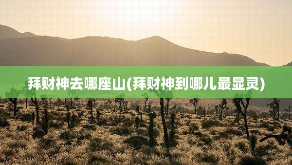 拜财神去哪座山(拜财神到哪儿最显灵)