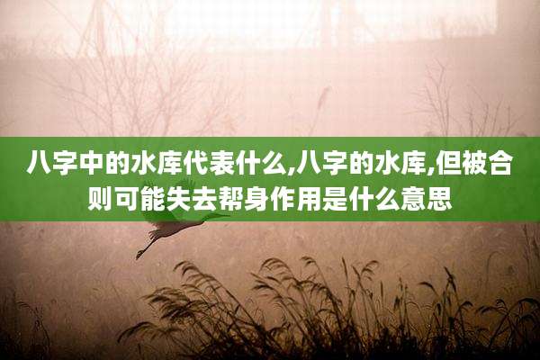 八字中的水库代表什么,八字的水库,但被合则可能失去帮身作用是什么意思