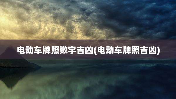 电动车牌照数字吉凶(电动车牌照吉凶)