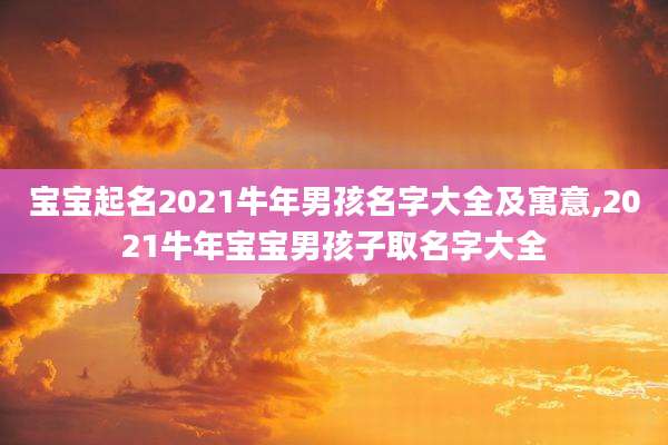 宝宝起名2021牛年男孩名字大全及寓意,2021牛年宝宝男孩子取名字大全