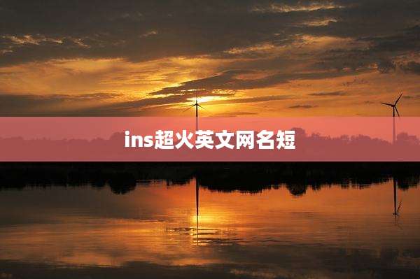 ins超火英文网名短