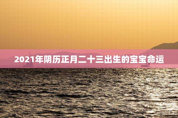 2021年阴历正月二十三出生的宝宝命运