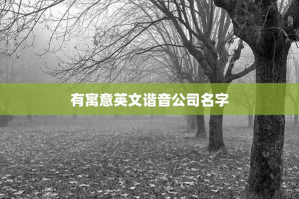 有寓意英文谐音公司名字