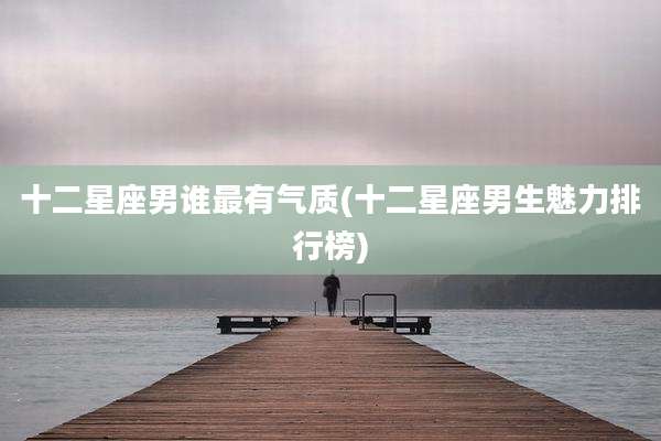 十二星座男谁最有气质(十二星座男生魅力排行榜)