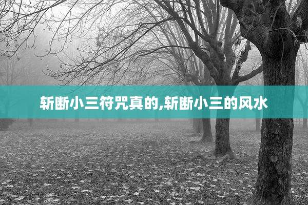 斩断小三符咒真的,斩断小三的风水