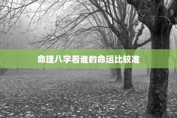 命理八字看谁的命运比较准