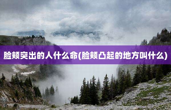 脸颊突出的人什么命(脸颊凸起的地方叫什么)