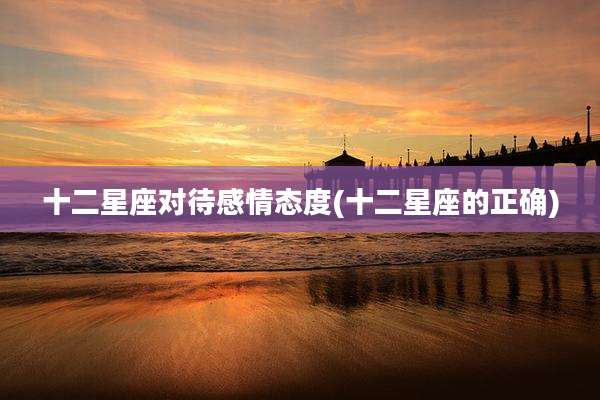 十二星座对待感情态度(十二星座的正确)