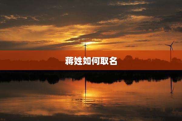 蒋姓如何取名
