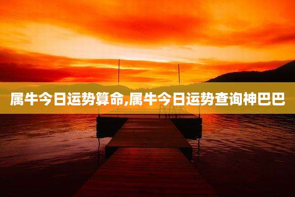 属牛今日运势算命,属牛今日运势查询神巴巴