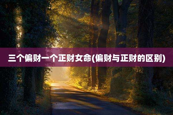 三个偏财一个正财女命(偏财与正财的区别)