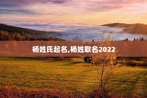 杨姓氏起名,杨姓取名2022