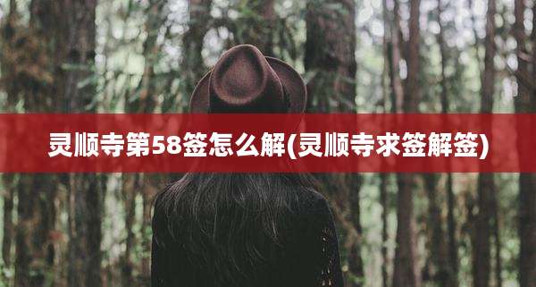 灵顺寺第58签怎么解(灵顺寺求签解签)