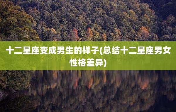 十二星座变成男生的样子(总结十二星座男女性格差异)