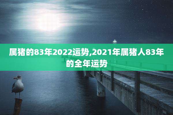 属猪的83年2022运势,2021年属猪人83年的全年运势