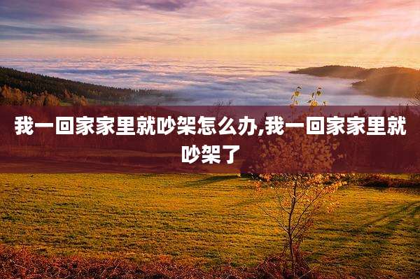 我一回家家里就吵架怎么办,我一回家家里就吵架了