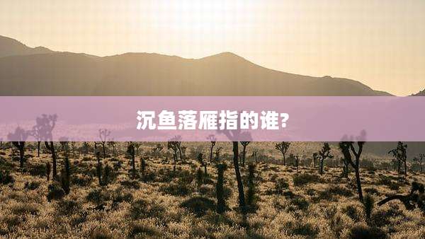 沉鱼落雁指的谁?