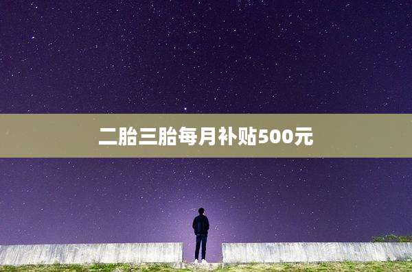 二胎三胎每月补贴500元
