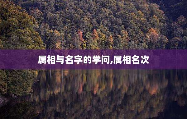 属相与名字的学问,属相名次
