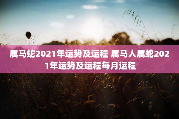 属马蛇2021年运势及运程 属马人属蛇2021年运势及运程每月运程