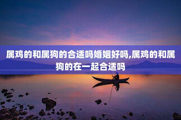 属鸡的和属狗的合适吗婚姻好吗,属鸡的和属狗的在一起合适吗