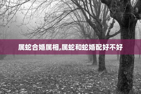 属蛇合婚属相,属蛇和蛇婚配好不好