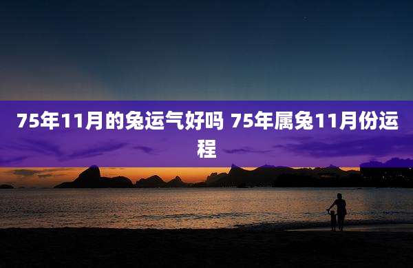 75年11月的兔运气好吗 75年属兔11月份运程