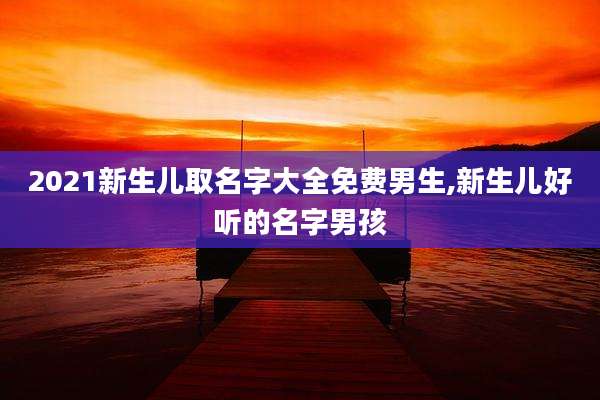 2021新生儿取名字大全免费男生,新生儿好听的名字男孩