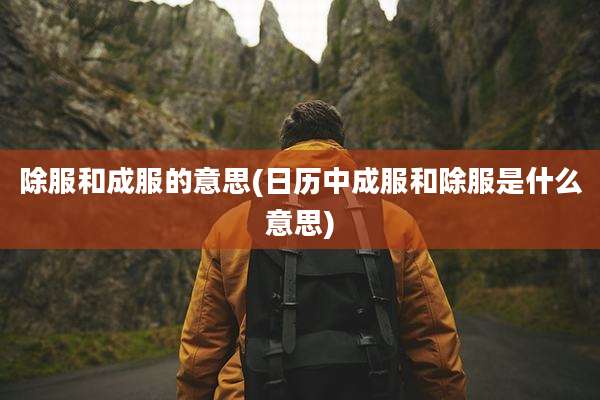 除服和成服的意思(日历中成服和除服是什么意思)