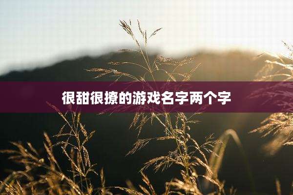 很甜很撩的游戏名字两个字