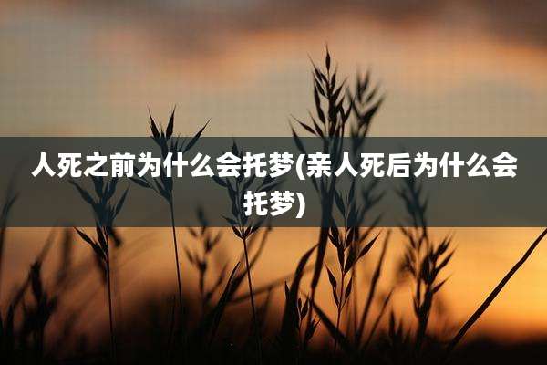 人死之前为什么会托梦(亲人死后为什么会托梦)