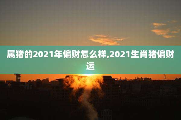 属猪的2021年偏财怎么样,2021生肖猪偏财运