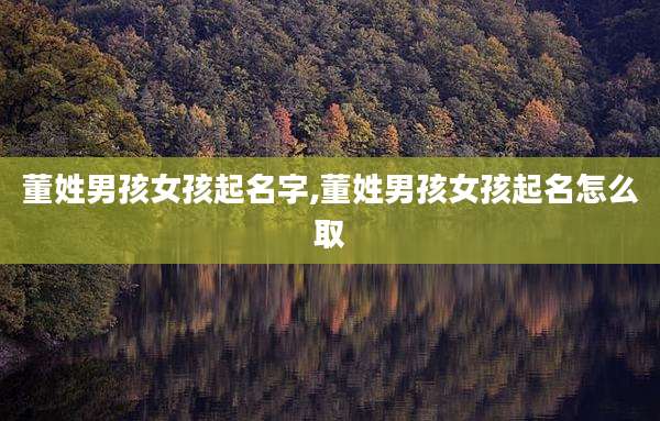董姓男孩女孩起名字,董姓男孩女孩起名怎么取