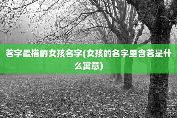 茗字最搭的女孩名字(女孩的名字里含茗是什么寓意)