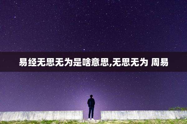 易经无思无为是啥意思,无思无为 周易